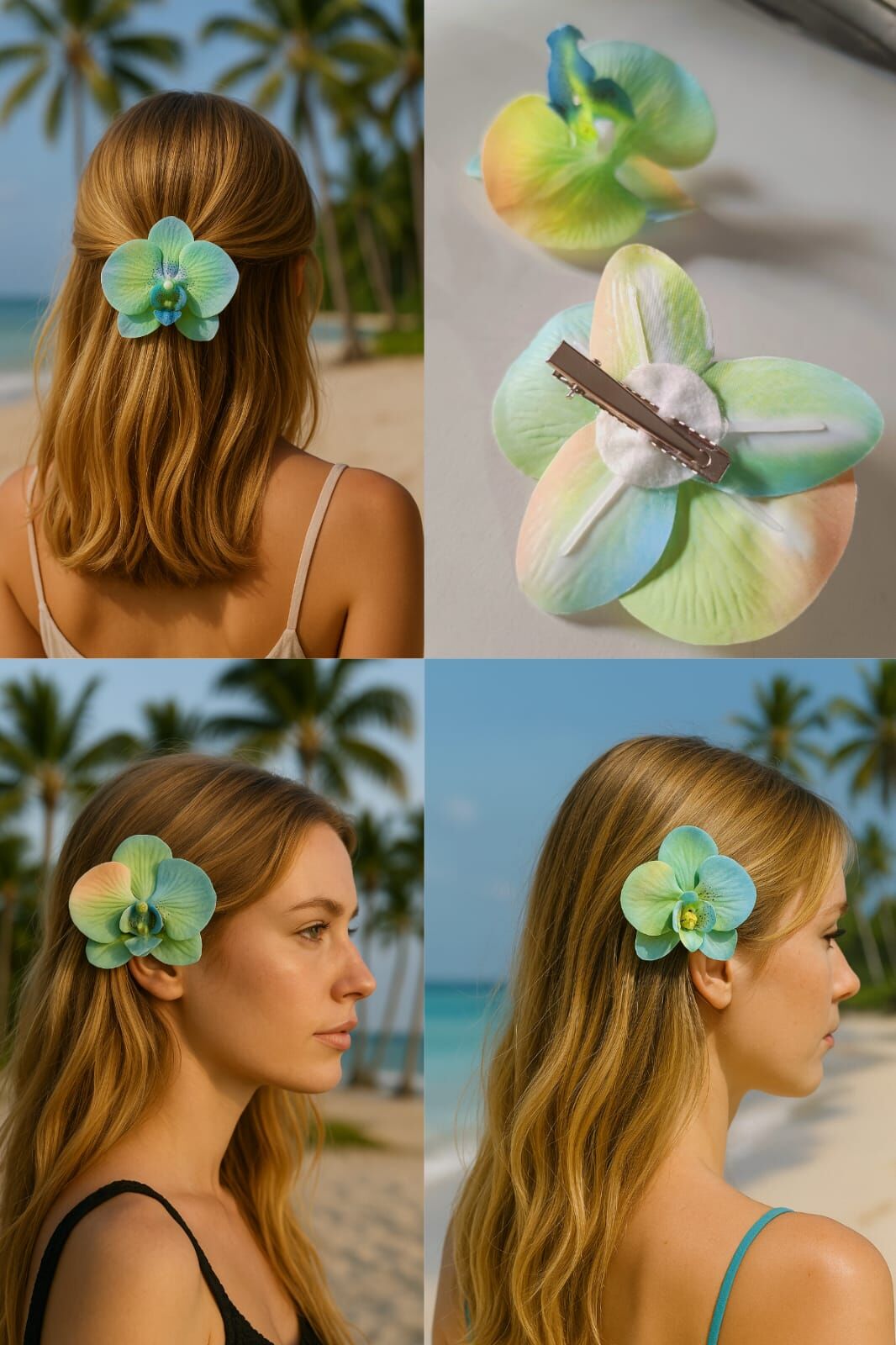 Yaz renkleri Aloha orkide pens toka