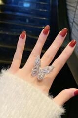 Zirkon Taşlı  Kelebek Yüzük AYARLANABİLİR