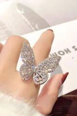 Zirkon Taşlı  Kelebek Yüzük AYARLANABİLİR