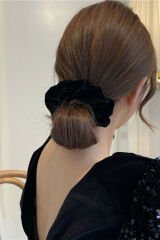 Siyah KADİFE Lastik Toka