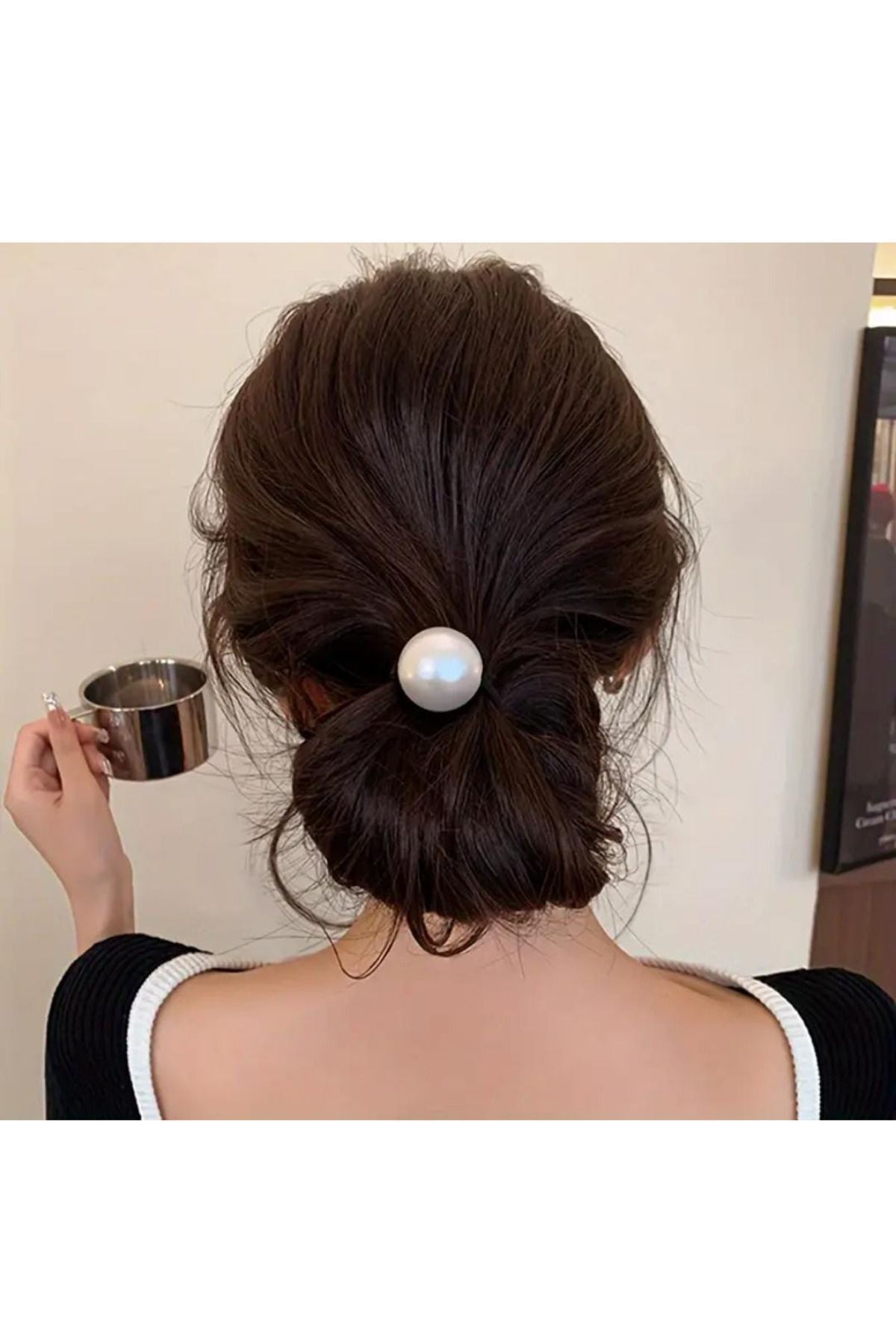 4 Adet İnci Lastik Toka