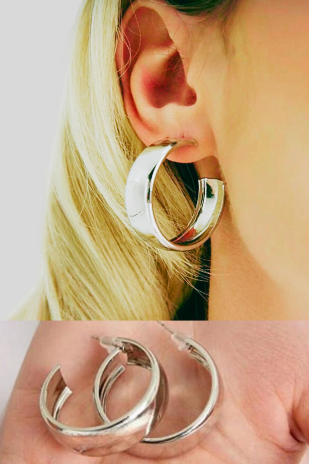 Kadın Parlak Halka Küpe Çifti