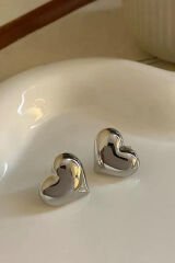 Kadın Küpe Dolu Kalp GÜMÜŞ