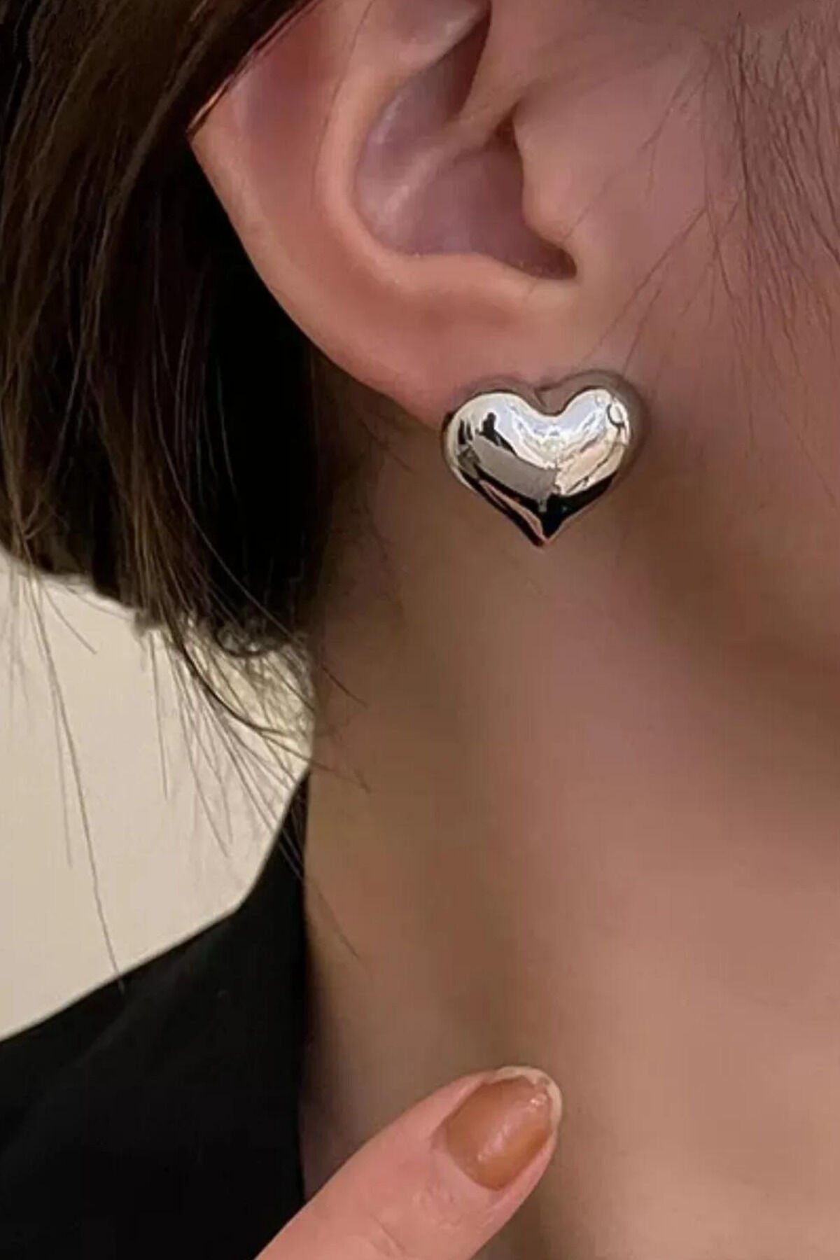 Kadın Küpe Dolu Kalp GÜMÜŞ