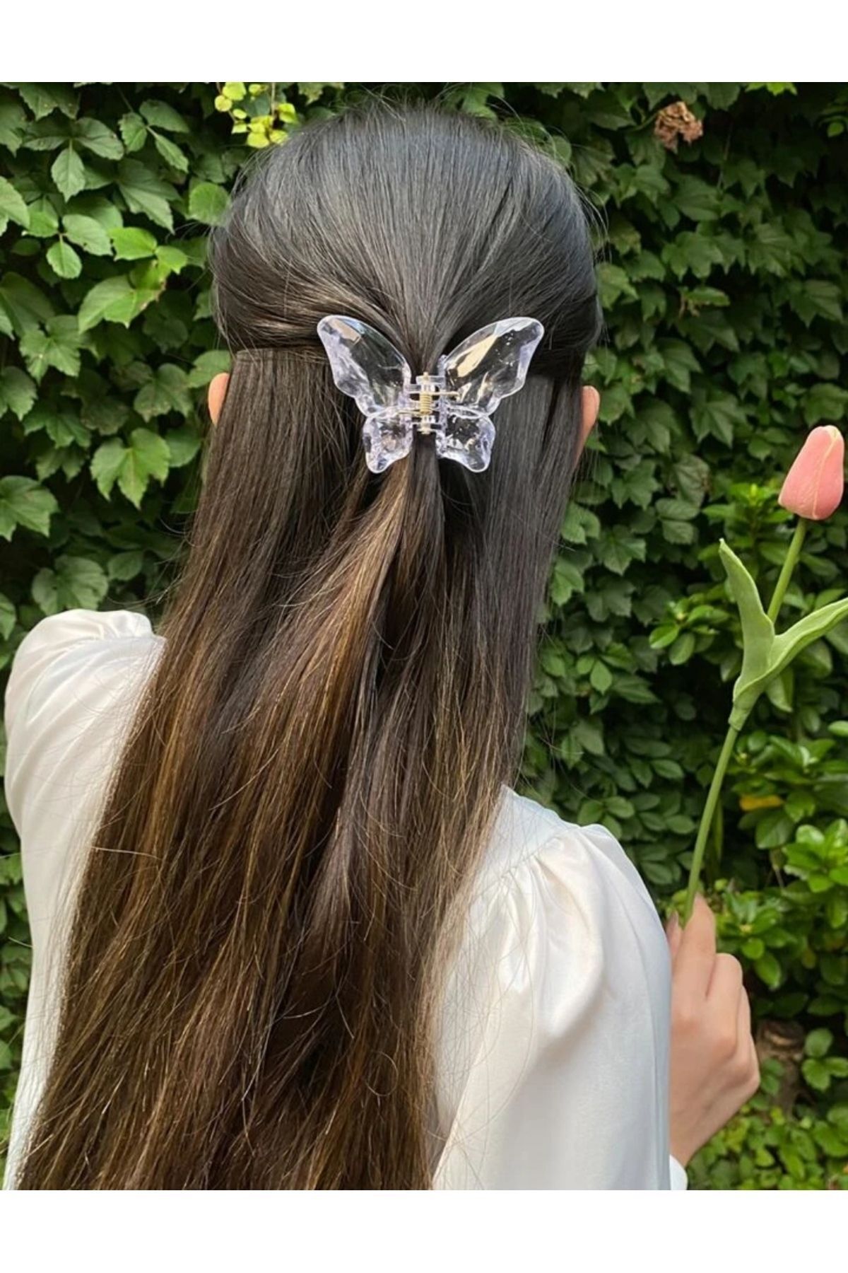 Kadın Kelebek Mandal Toka Seffaf