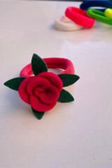 6 Adet Gül Lastik Toka