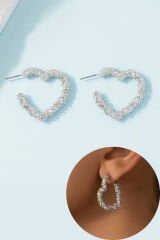 Kadın  Küpe Gümüş Stardust Heart