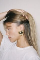 KADIN TRENT BİG HEART GOLD KÜPE 4 CM