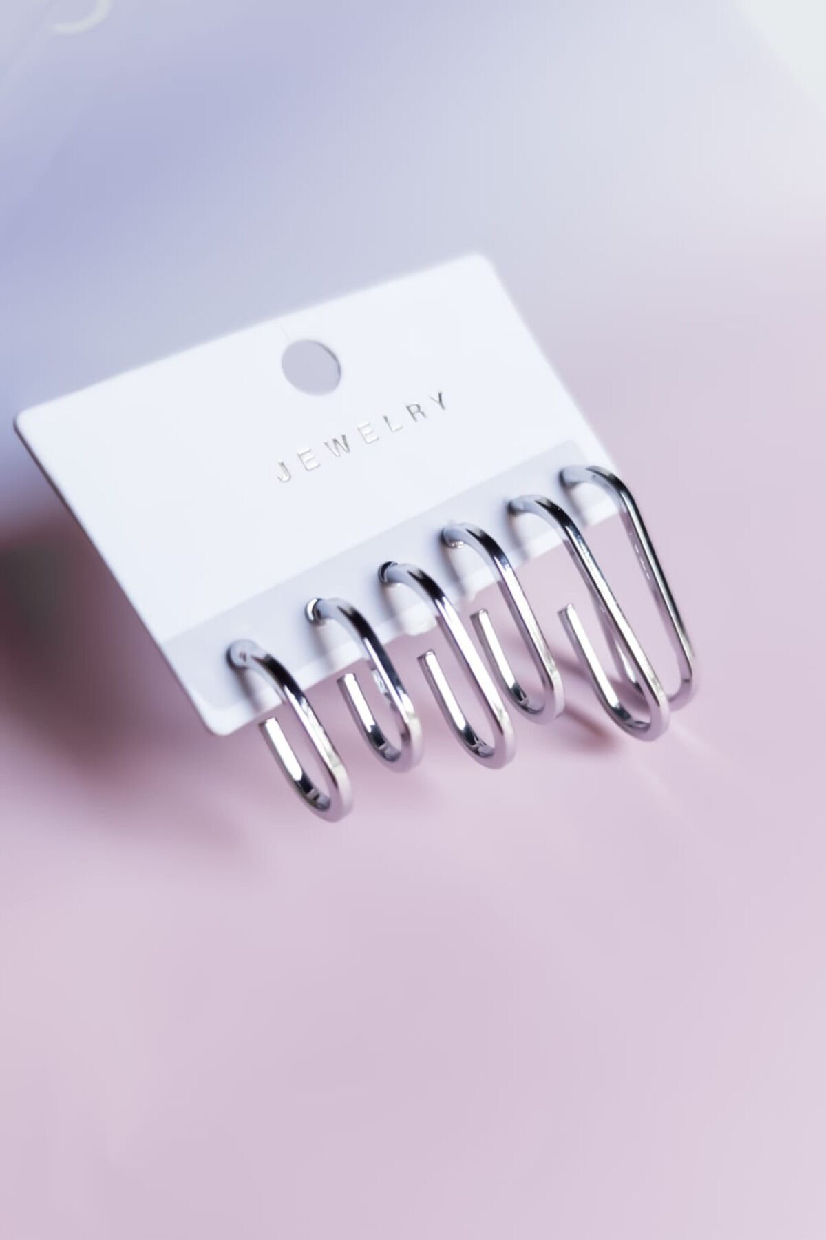 Gümüş Ton 6'lı  Küpe Seti Dekoratif