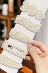 Kadın 5 Adet İnci Model Yan Toka / Çıtçıt Toka