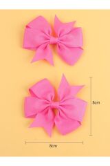 Çocuk Genç Grogren Saten Fiyonk Toka Pens 2 'li