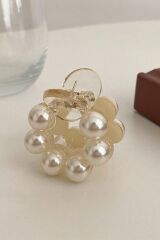 Kadın Yuvarlak İnci Mandal toka