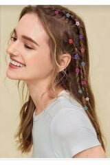 Saç Süsü 120 adet pastel ve neon renkler yıldız kalp kelebek