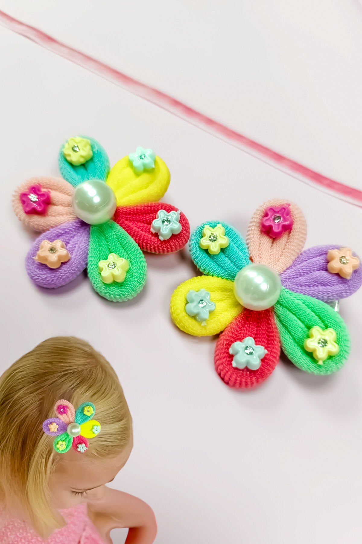 Gökkuşağı figürlü pens toka 2 ' li