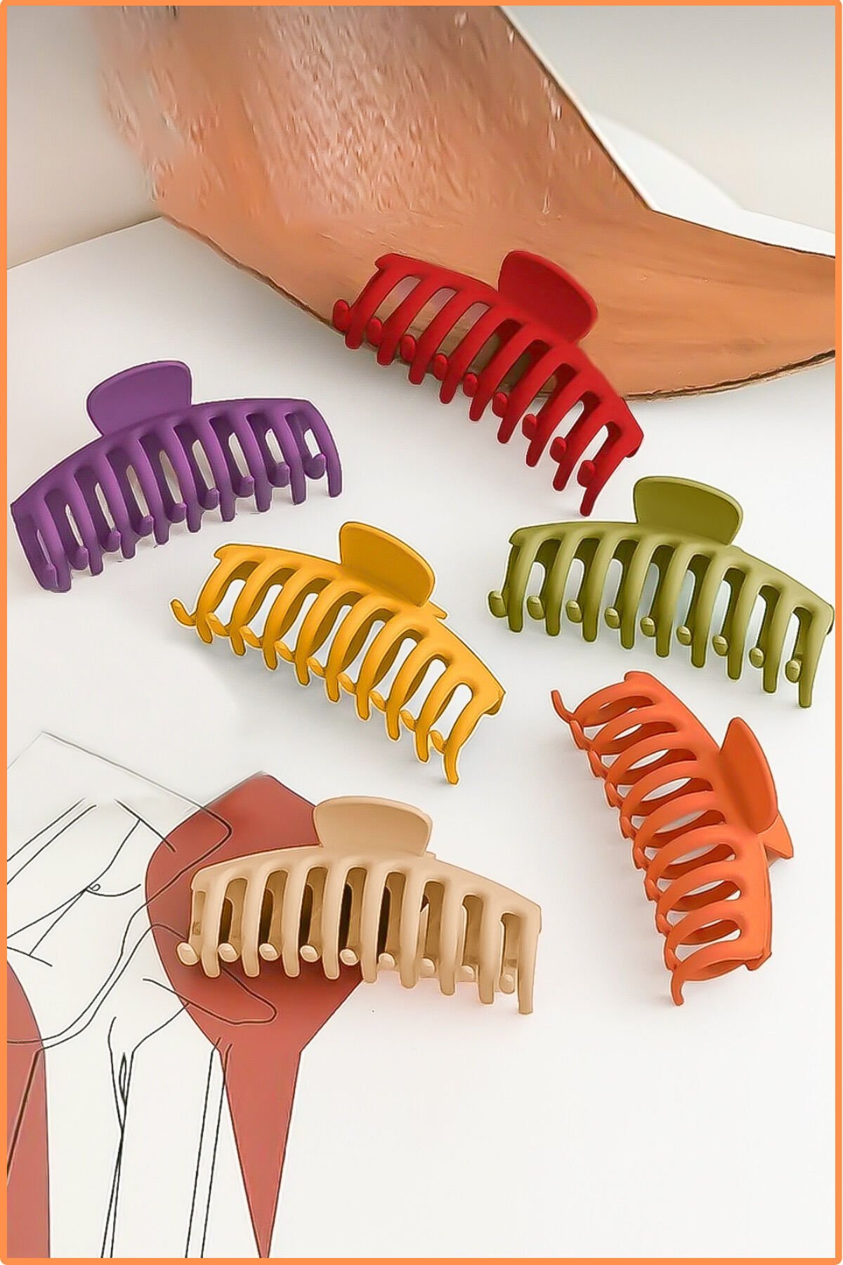 Kadın XL Mandal Toka Seti 6 lı