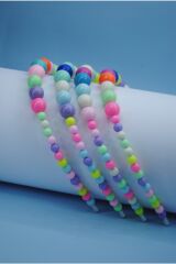 Kadın Rainbow Renkli Inci Taç