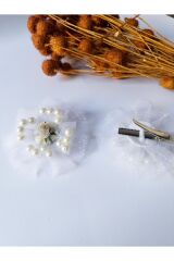 Okul Tokası Beyaz Lastikli ve pens Toka 2 adet