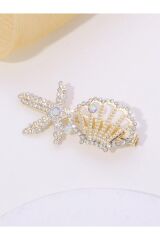 Gold Zirkon Taşlı Pens Toka