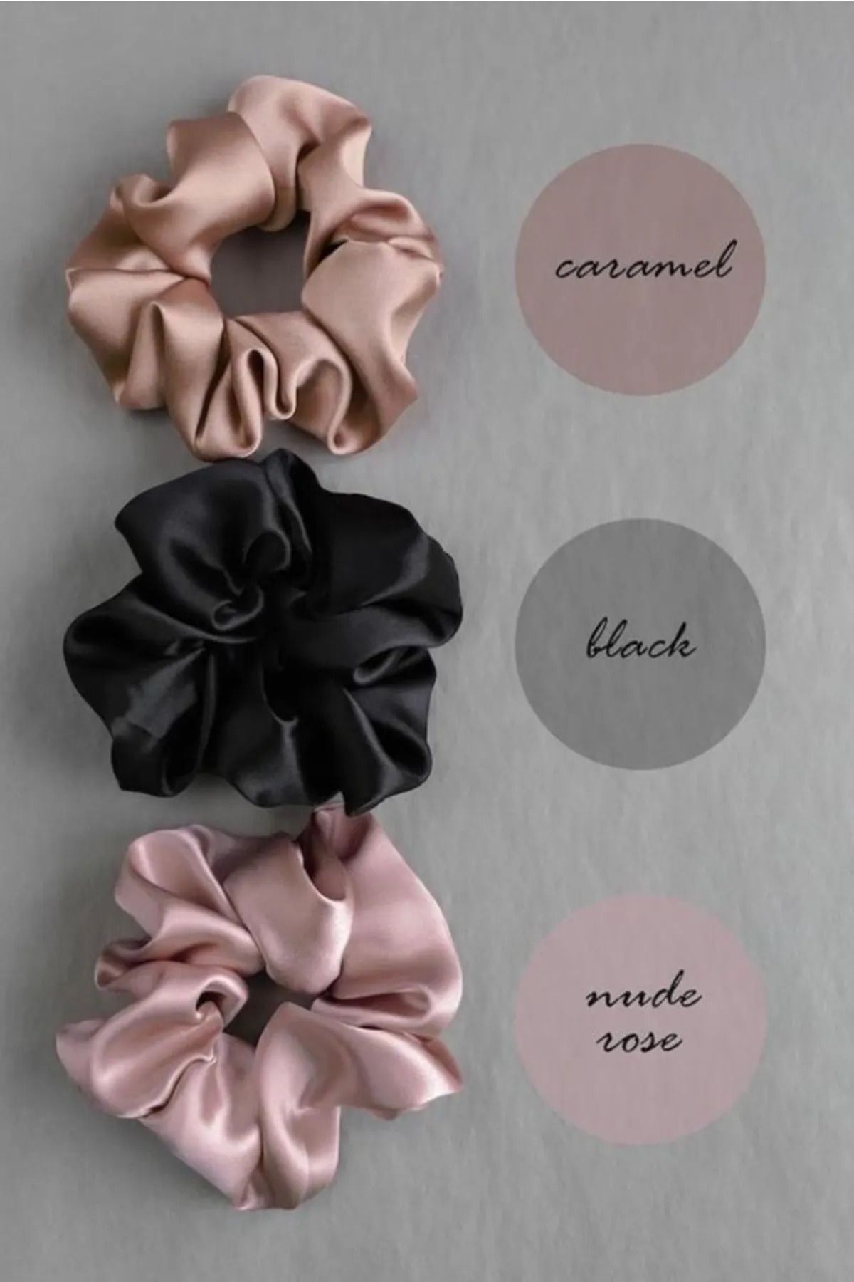 Kadın Saten Toka Lastik 3 Adet