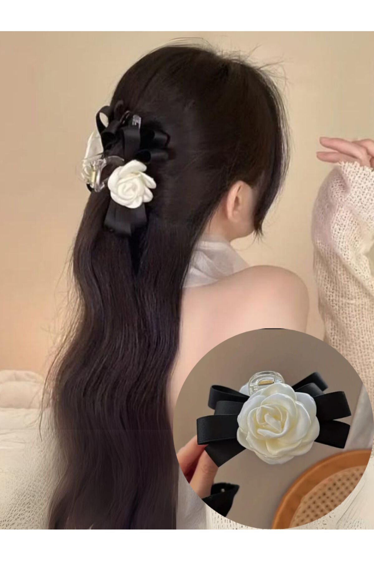 Gül Mandal Toka Saten Fügürlü