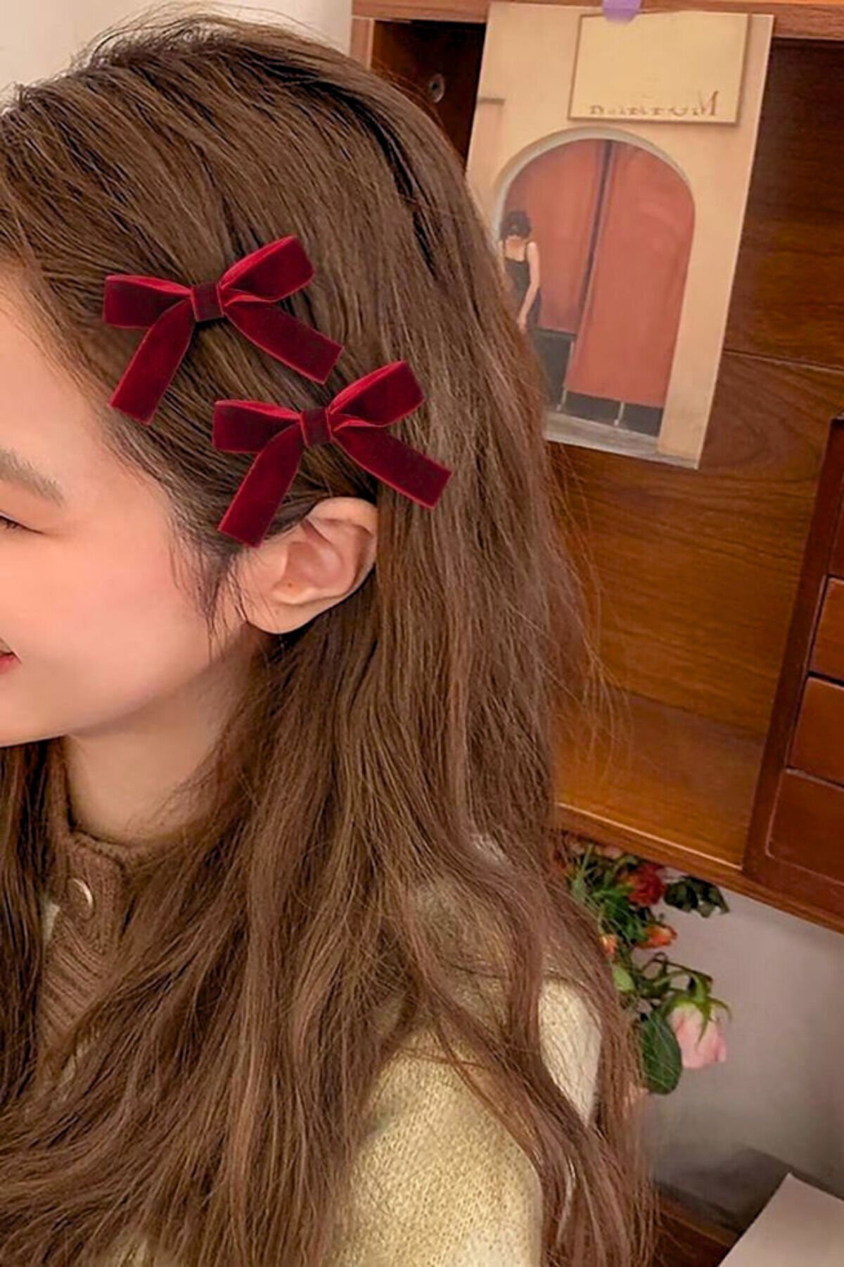 BORDO Kadife Pens Toka 2 Adet