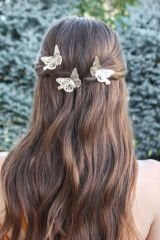 Kadın 2'li Gold Kelebek Pens Toka