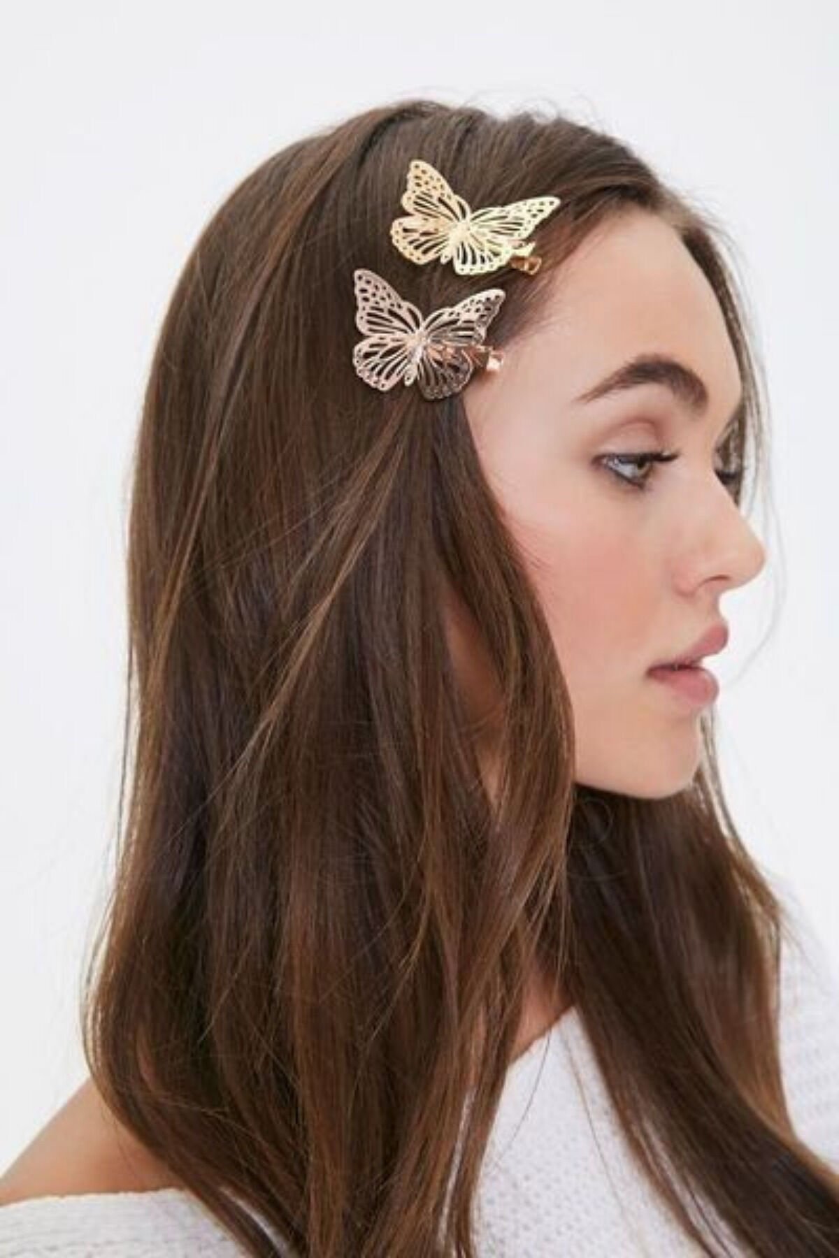 Kadın 2'li Gold Kelebek Pens Toka