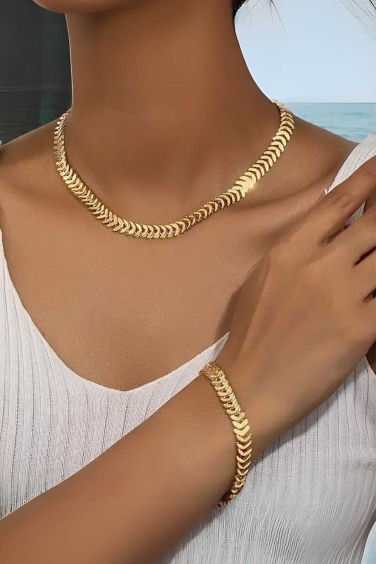 Kolye ve Bileklik Set KARARMA YAPMAZ  GARANTİLİ