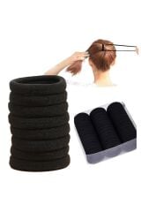 Kadın Siyah Lastik Toka 50li