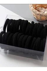 Kadın Siyah Lastik Toka 50li