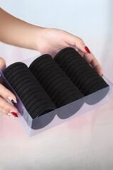 Kadın Siyah Lastik Toka 50li