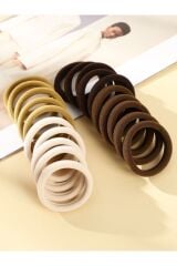 Kadın Kahve Lastik Toka Seti 50li