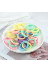 Kadın Lastik Toka Pastel Renkler 50 Li