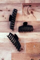 Kadın 3’lü Siyah Büyük Xl Mandal Toka Seti