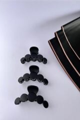 Kadın 3'lü Siyah Mandal Tırmık Toka Seti