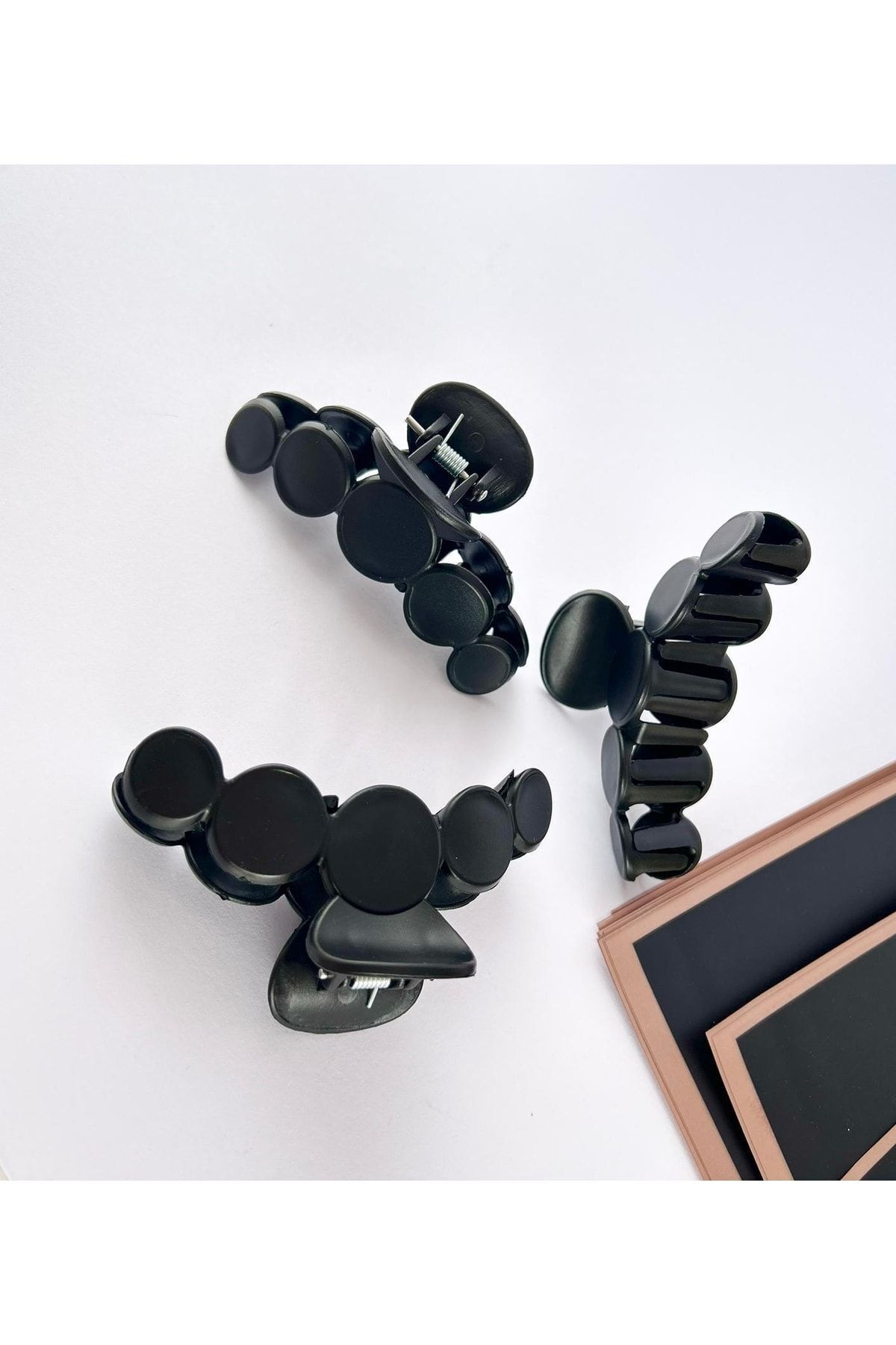 Kadın 3'lü Siyah Mandal Tırmık Toka Seti