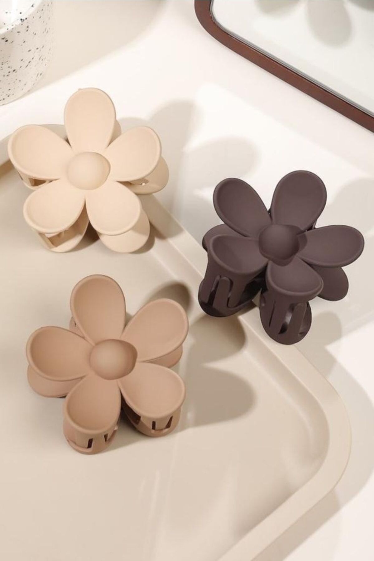 Kadın 3'lü Kahve Tırmık Mandal Toka Seti