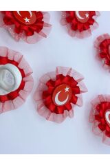 23 Nisan Tokası Türkiye Bayraklı 10 Çift Lastik Toka