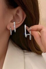 Kadın Trent Gümüş Zirkon Taşlı Küpe