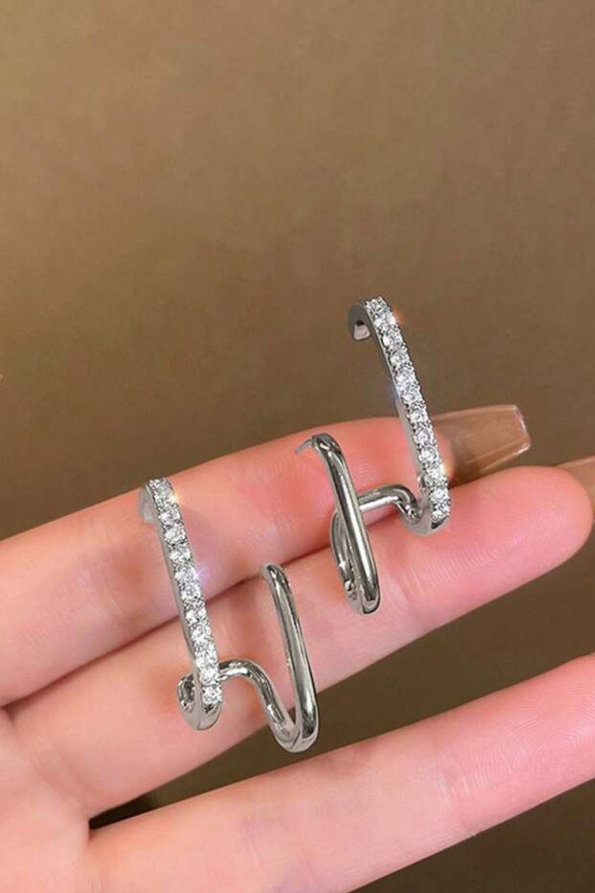 Kadın Trent Gümüş Zirkon Taşlı Küpe