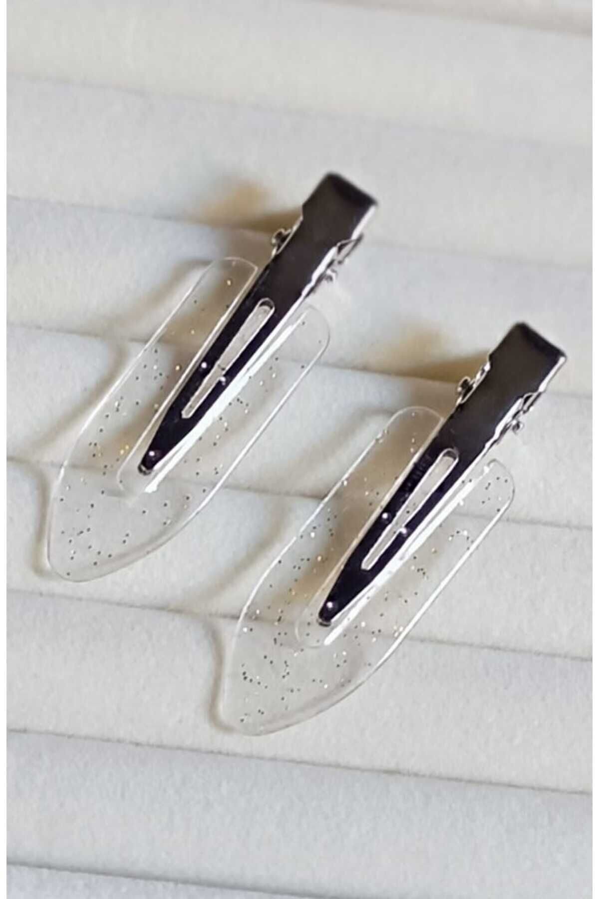 2 Li Şeffaf Iz Yapmayan Saç Makyaj Cilt Bakımı Klips Toka Seti