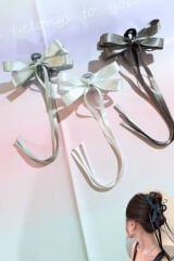 3 ADET Gri Tonlar Mandal Toka Kuyruklu