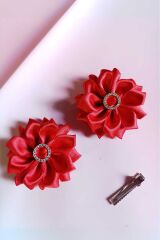 2 'Lİ Zirkon Taşlı Yıldız Çiçeği Pens Toka ( 8CM )