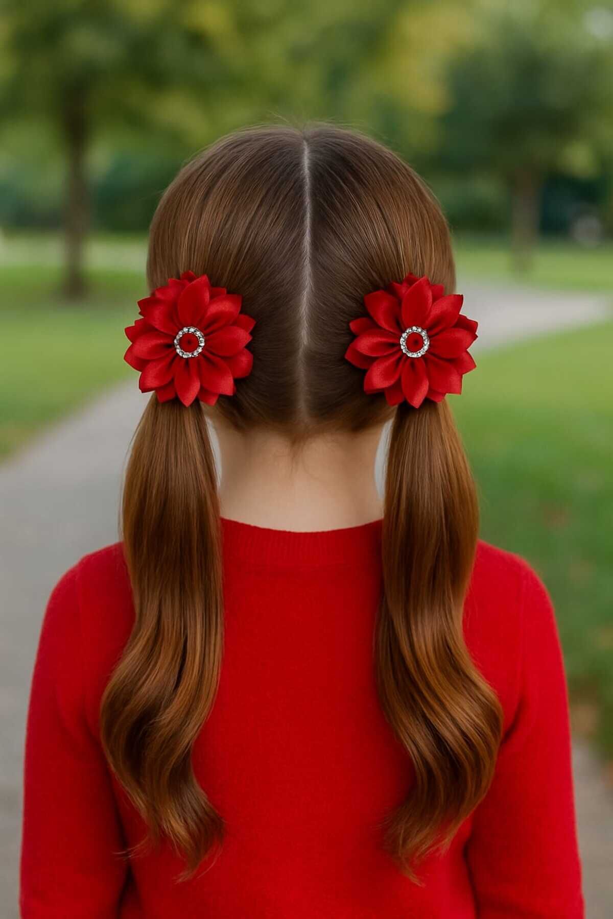 2 'Lİ Zirkon Taşlı Yıldız Çiçeği Pens Toka ( 8CM )