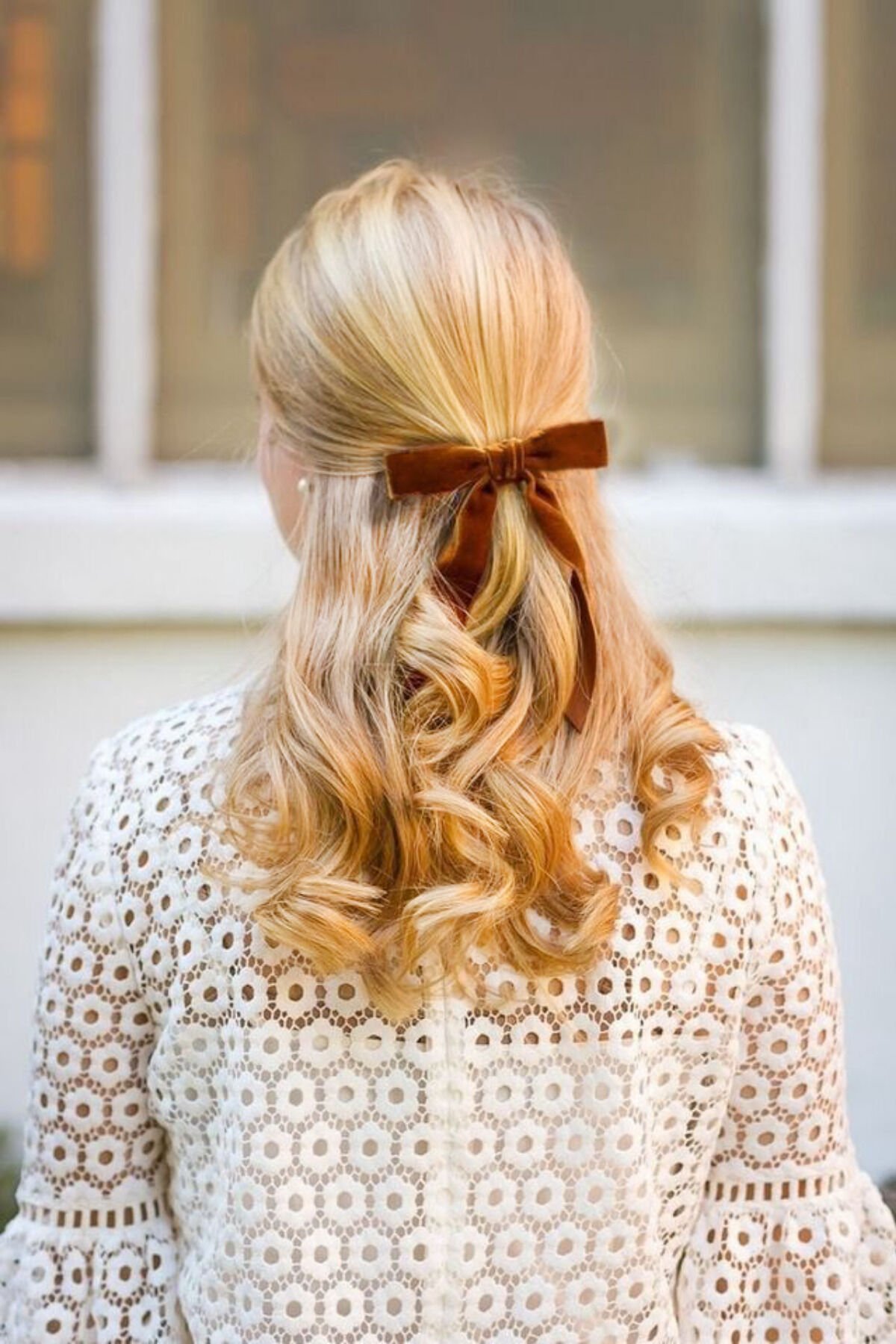 KAHVE RENGİ Kadife Lastikli Fiyonk model Toka