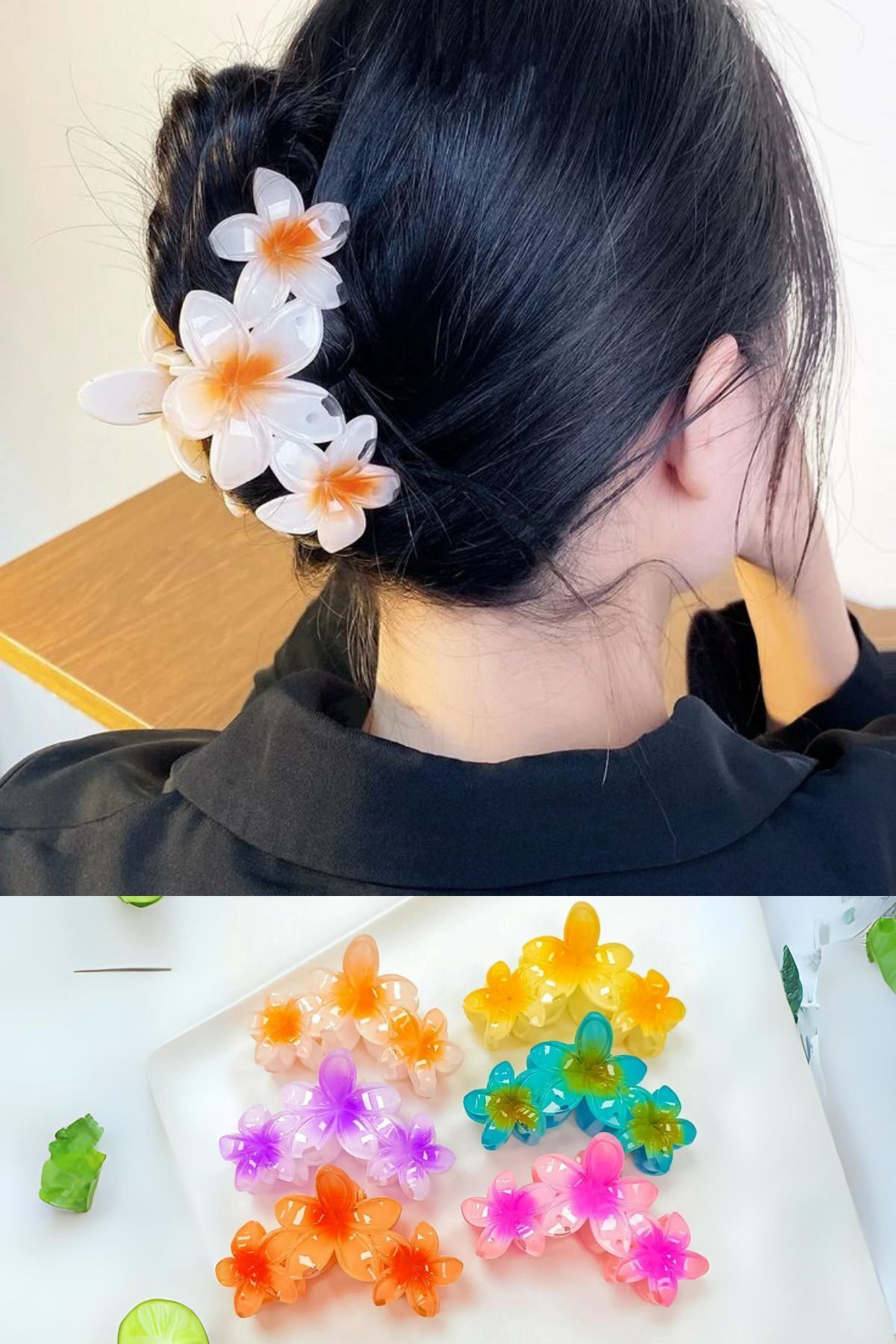 Kadın 6 Adet Lotus Çiçeği Mandal Toka Seti