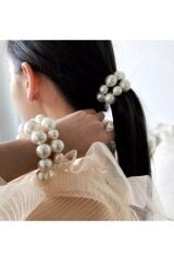 Kadın İnci Lastikli toka
