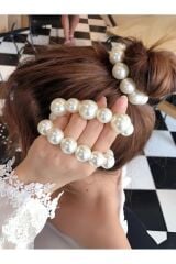 Kadın İnci Lastikli toka