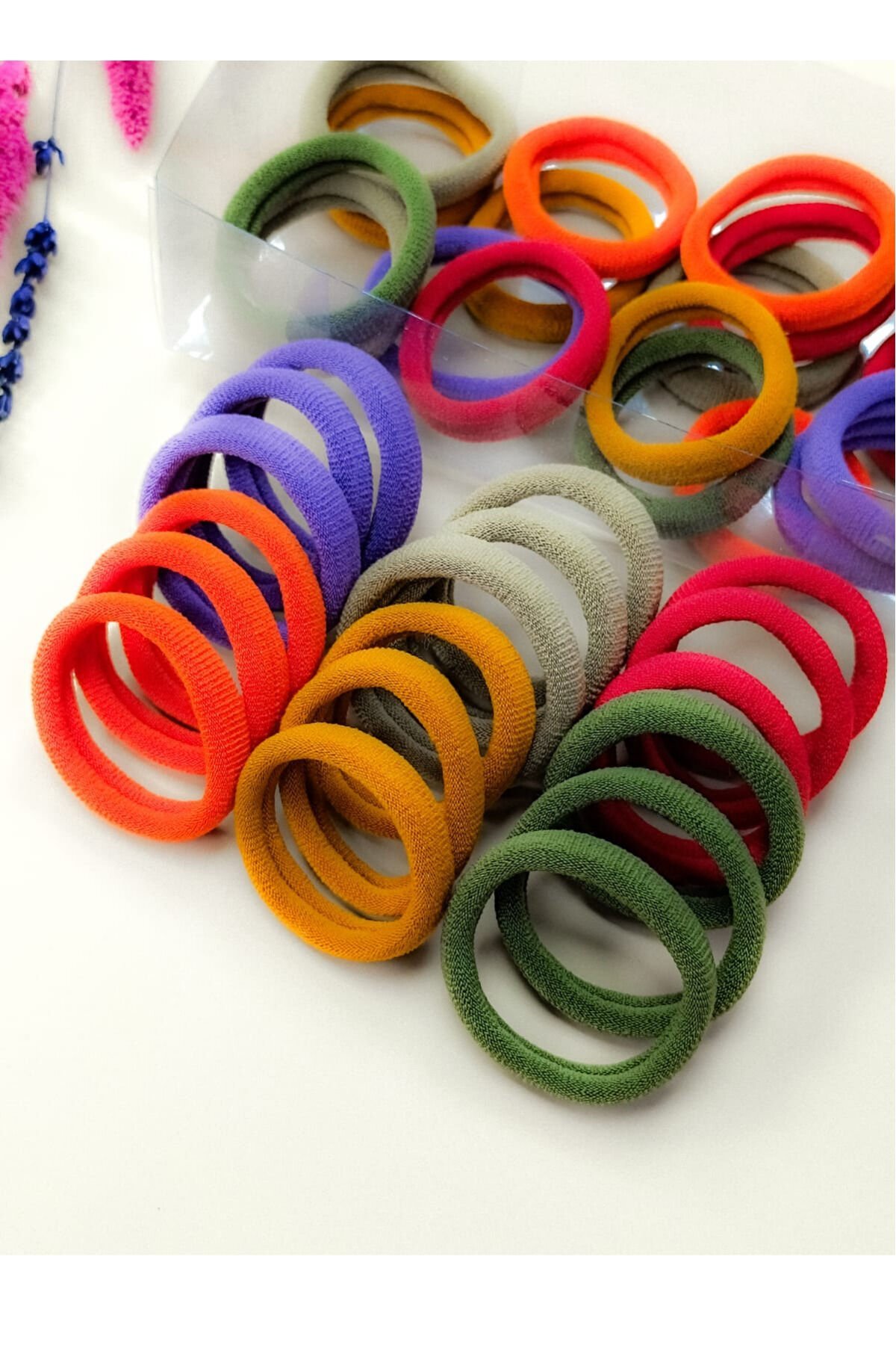 SONBAHAR RENKLERİ LASTİK TOKA ULTRA GENİŞ  24 ADET