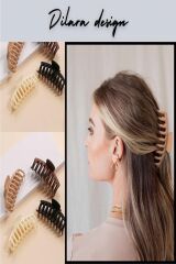 Kadın 3’lü Kahve Tonları Büyük Xl Mandal Toka Seti